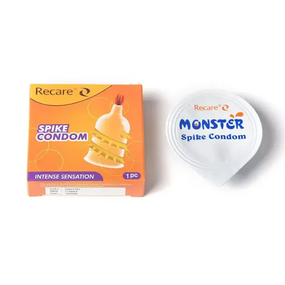 Насадка на член Recare Spike Condom Yellow (презерватив с усиками и спиралью шипов) Львов