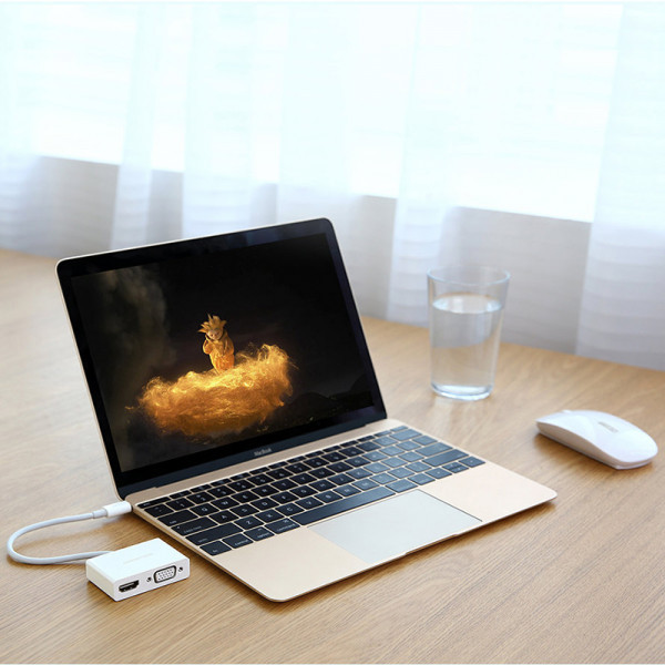 Перехідник-Конвертер USB Type C to HDMI + VGA MM123 UGREEN Білий (30843) Київ - фото 7