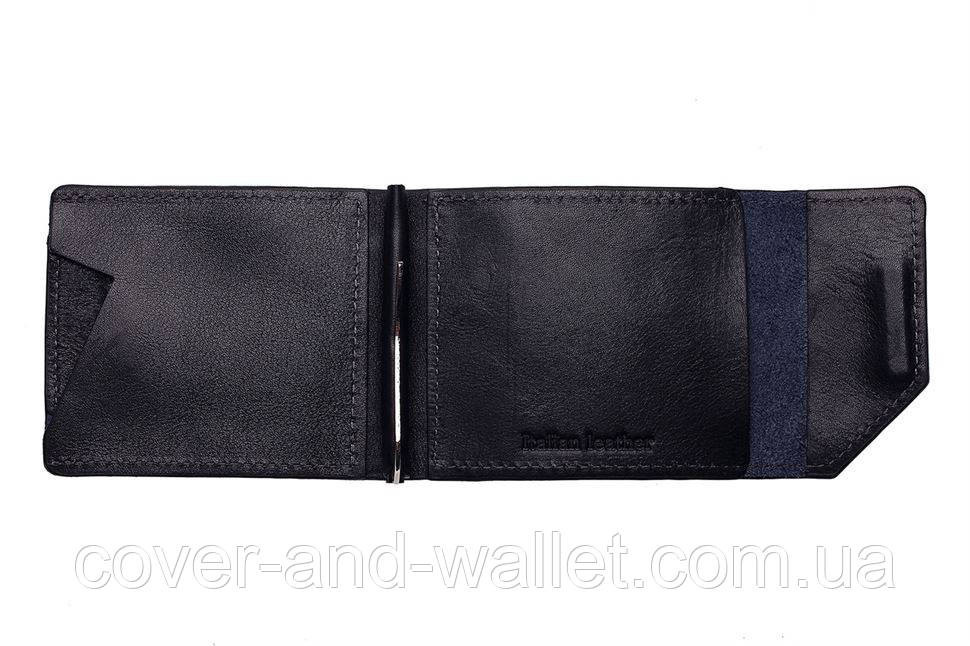 Затискач для грошей на магніті із гладкої шкіри чорного кольору Grande Pelle Soldi Київ - фото 9