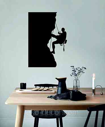 Декоративное настенное Панно «Скалолаз», Декор на стену 110*77 см, Черный Киев