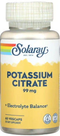Цитрат калия Solaray Potassium 99mg 60 вег капс Киев