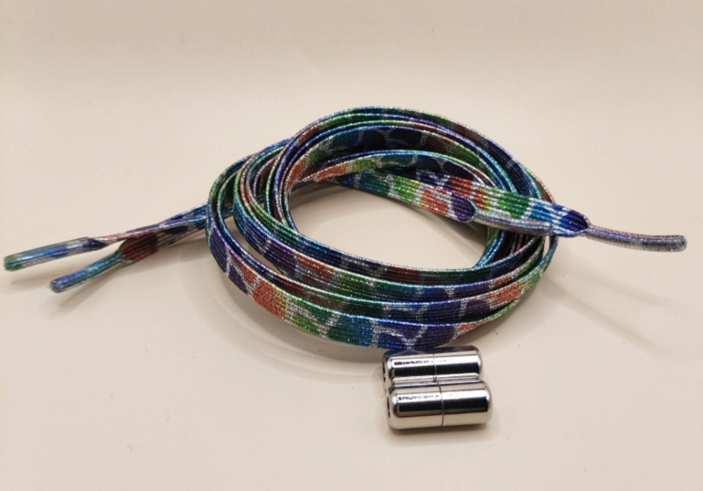 Шнурки эластичные глиттерные с цилиндрической застежкой Разноцветный 1 Смела - изображение 1