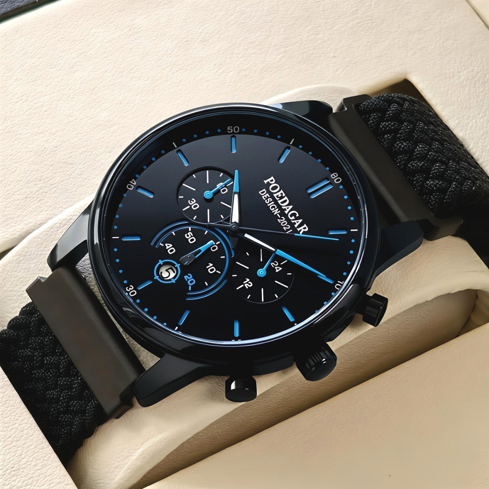 Годинник чоловічий наручний Poedagar Misto Gravy Black (2 ремінці) Вінниця - фото 2