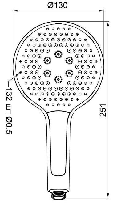 Лiйка для душу KP-0401-01 KOER, 3 режими (хром) Харків - фото 3