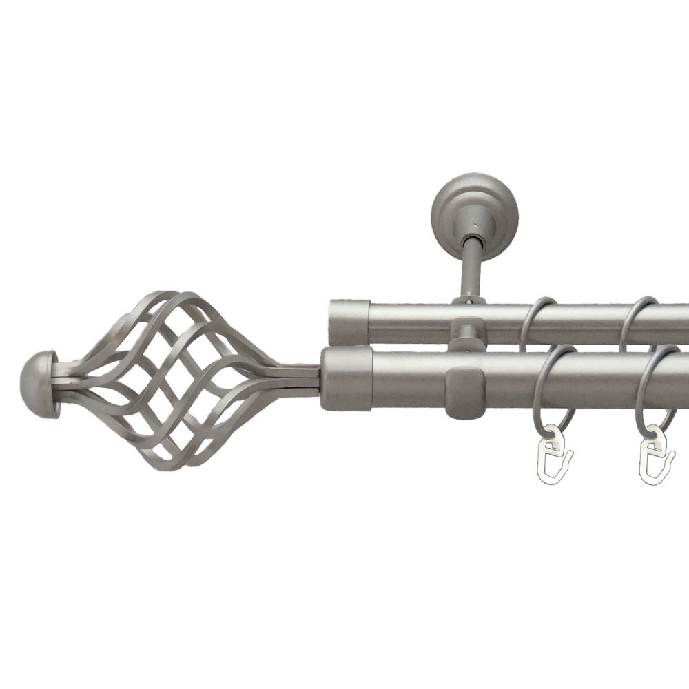 Карниз Orvit Арезо металевий дворядний відкритий Сатин 25\19 мм 240 см (00-00011061) Львов - изображение 1