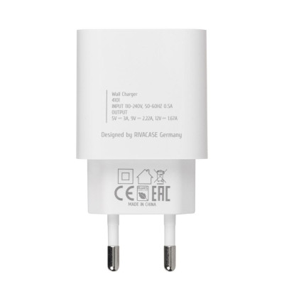 Зарядний пристрій RivaCase 1xUSB Type-C PD 20 Вт кабель Type-C white (PS4101 WD4 (White)) Вінниця - фото 10