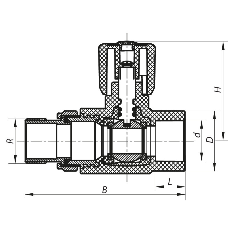 Кран радиаторный 20x1/2 прямой PPR Koer K0159.PRO (KP0204) Киев - изображение 2