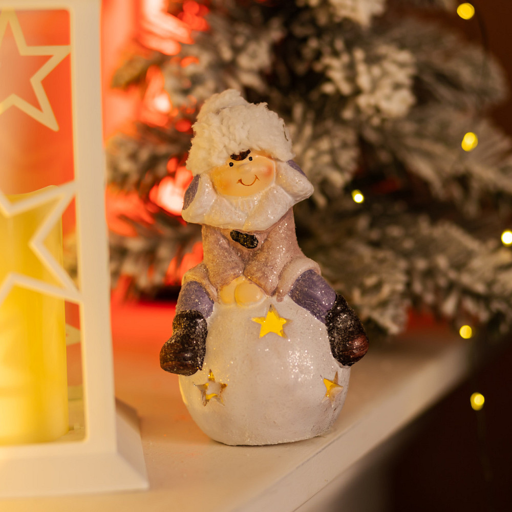 Новорічна фігурка з підсвіткою Дівчинка на сніговій кулі з фарфору 8×7×16 (см) новорічний декор для дому, квартири на подарунок CR-5-8 Коломыя - изображение 1
