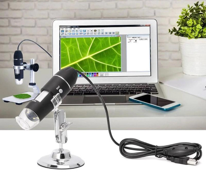Електронний USB Мікроскоп RESTEQ із збільшенням 1600X, цифровий мікроскоп з камерою та штативом для паяння, науки та ремонту Київ - фото 5