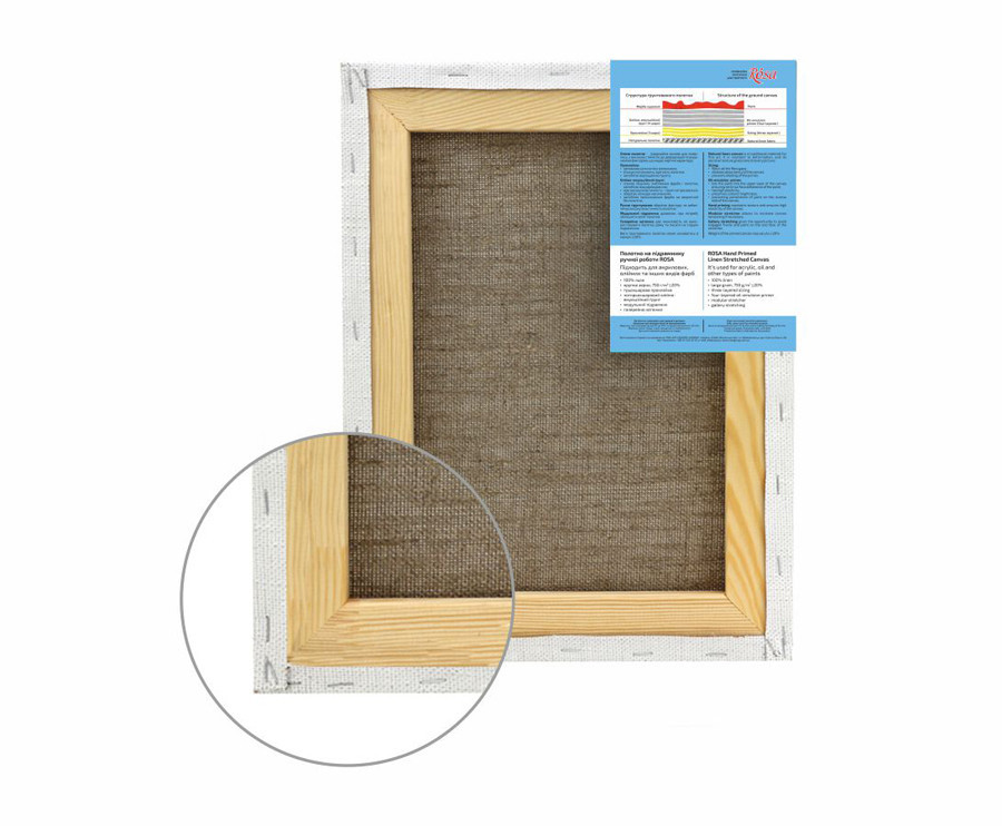 Підрамник 35×70 см модуль №1 крупне зерно олійний грунт льон ROSA Київ - фото 2