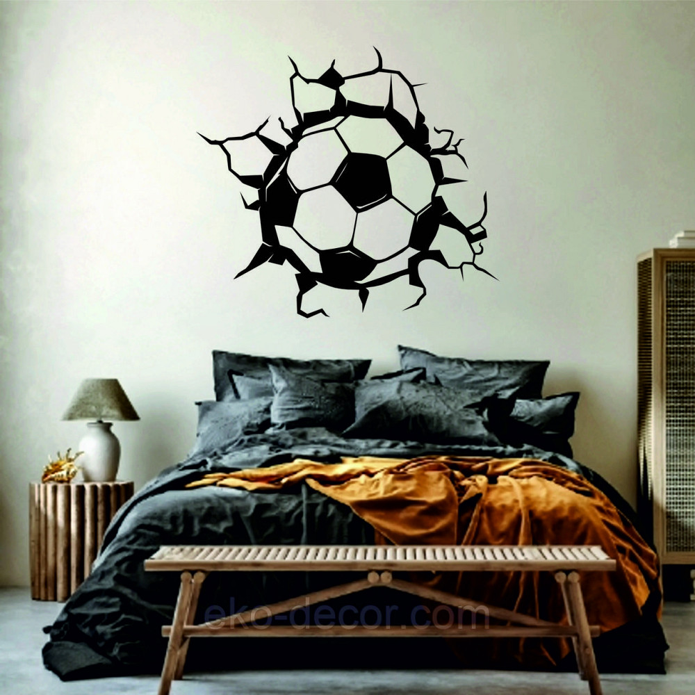 Декоративне настінне Панно  «М'яч» , Декор на стіну 90*81 см., Чорний Київ - фото 2