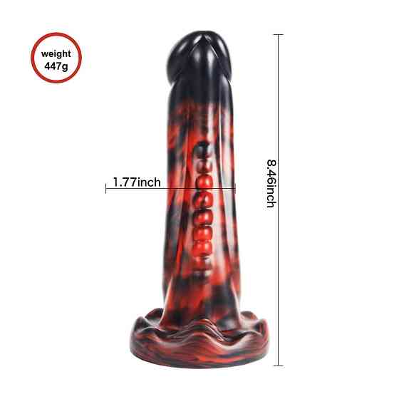 Фантазійний фалоімітатор із агресивним рельєфом “Dark Red/Black” Sex Aura Київ
