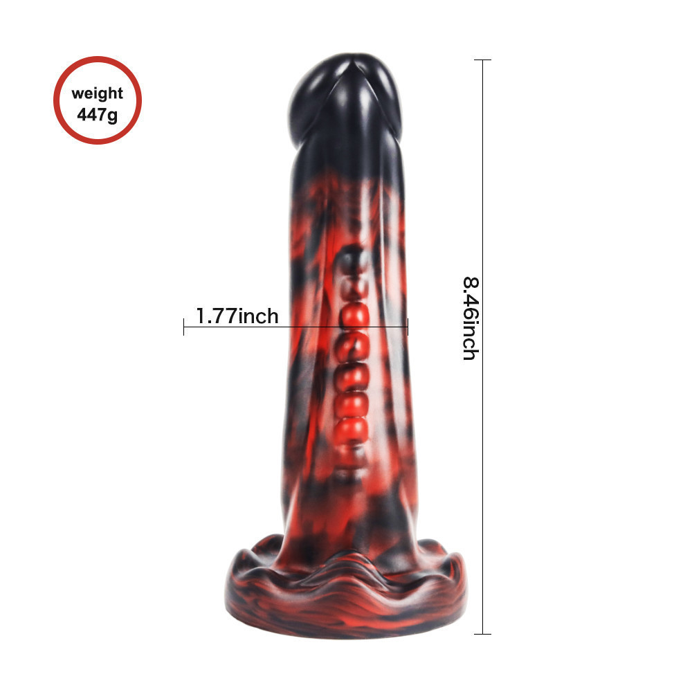 Фантазийный фаллоимитатор с агрессивным рельефом “Dark Red/Black” Sex Aura Киев - изображение 5