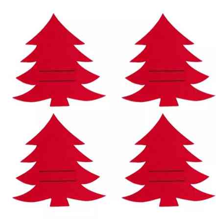 Украшения на новогодний стол Елки 4 штуки 20 на 17 см красный Киев