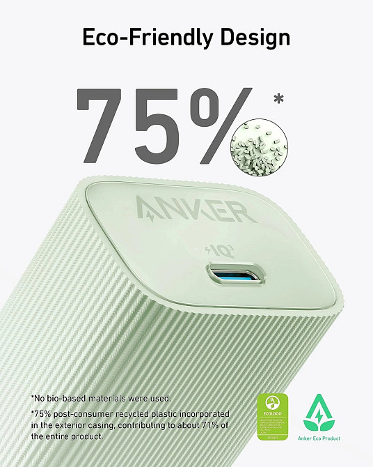 Мережевий зарядний пристрій Anker PowerPort 511 Nano IV - 30W USB-C White (6962736) Київ - фото 6