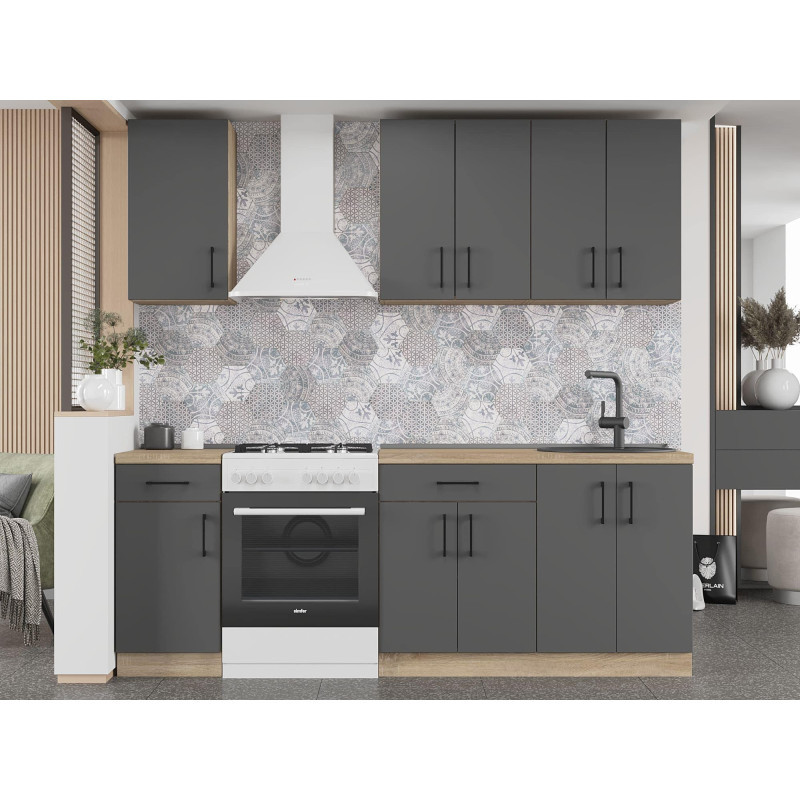 Кухня модульна Эверест Оптима набор №4 Графит 2,2 м (без столешницы) (DTM-5708) Львов - изображение 1