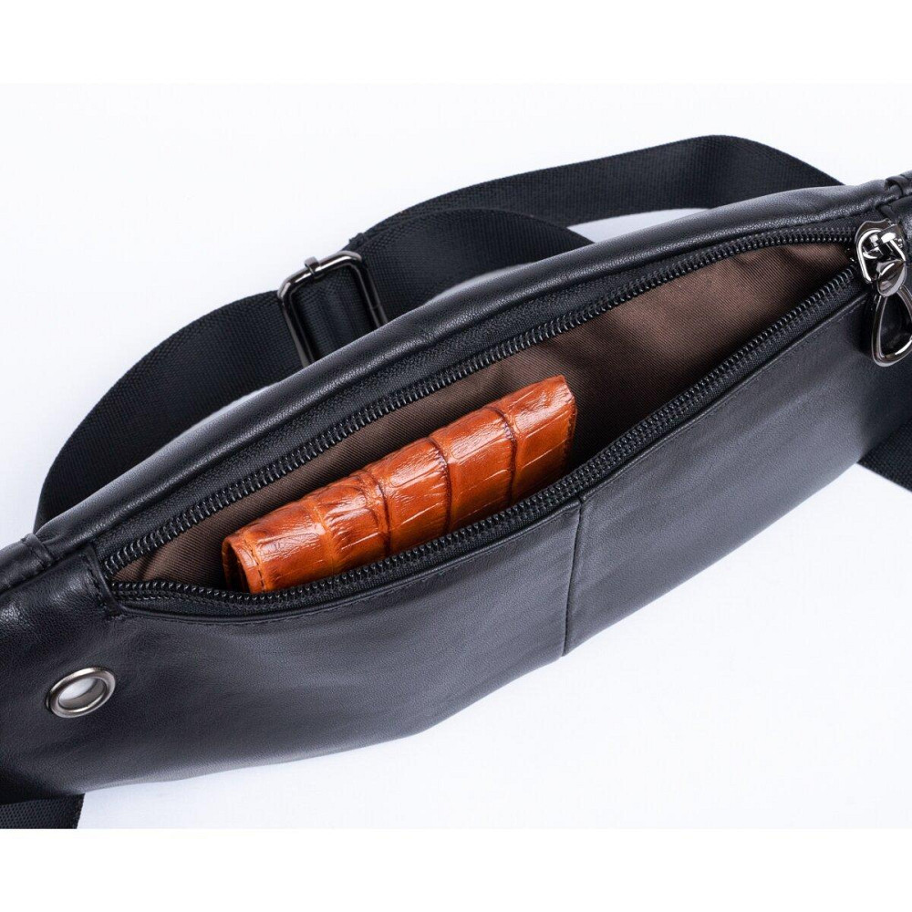 Поясна сумка з натуральної шкіри Vintage 20343 Чорна Київ - фото 6