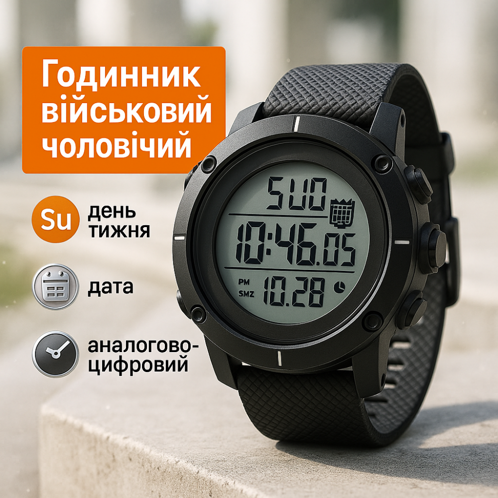 Оригинальные мужские часы SKMEI 1213BK, Полевые часы для армии наручнные спортивные ZP-47 Львов - изображение 18