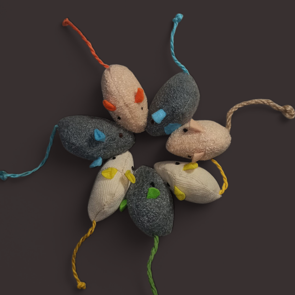 Набір мишенят м'яка іграшка для котика 7 шт різні кольори Київ - фото 2