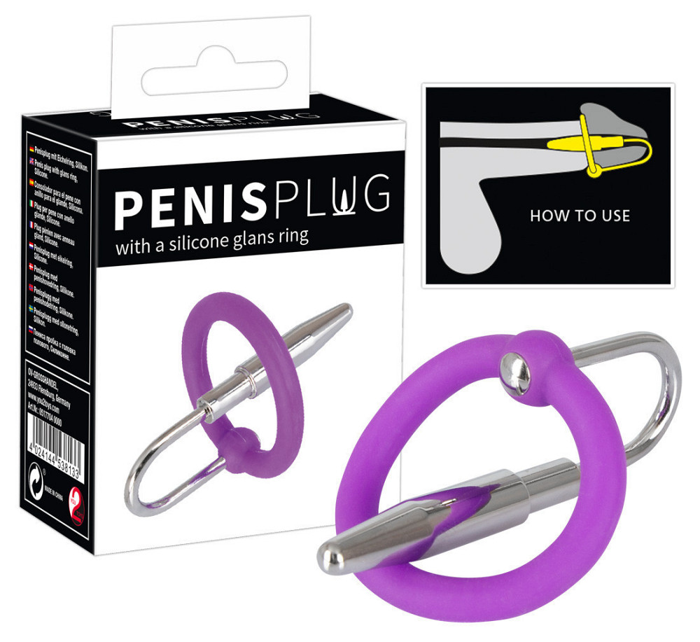 Стимулятор уретры - Penis Plug + Silicone Glans Ring Dilator Sex Aura Киев - изображение 1