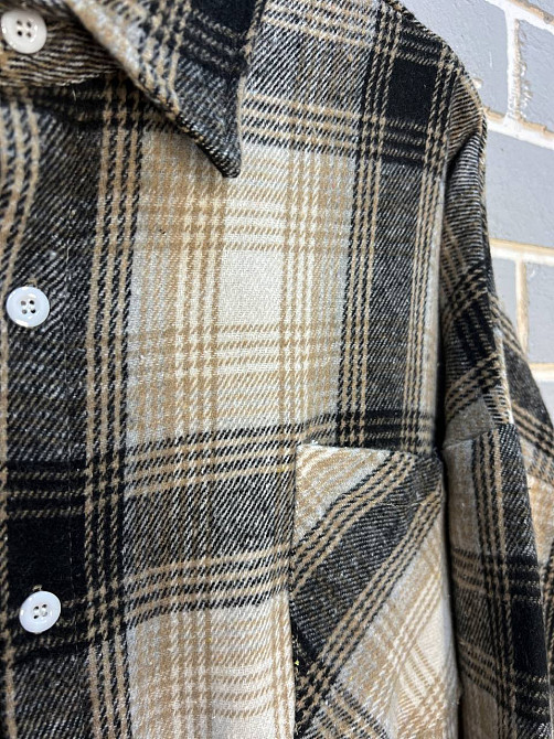 Сорочка жіноча A-N 211 картата оверсайз в клітинку тепла байкова кишеня one size темно бежева, темно-бежевий, one size Київ - фото 13