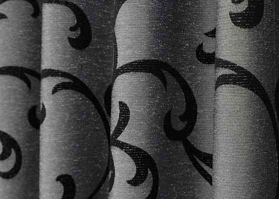 Комплект готовых штор VR-Textil Жаккард Allure № 1619ш Серый с черным 130х170 см 2 шт (35-0269) Киев