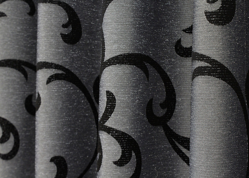 Комплект готовых штор VR-Textil Жаккард Allure № 1619ш Серый с черным 130х170 см 2 шт (35-0269) Киев - изображение 6