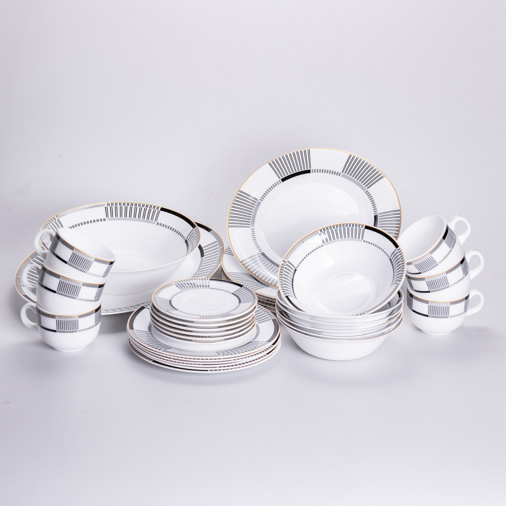 Столовий сервіз з порцеляни Geometry на 6 осіб 32 предмети HP-HK-6 Київ - фото 1