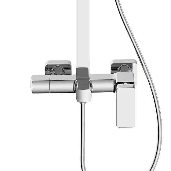 Душова система для кабіни Qtap Capricorn на три споживачі (з виливом) 53103KNC Chrome Київ