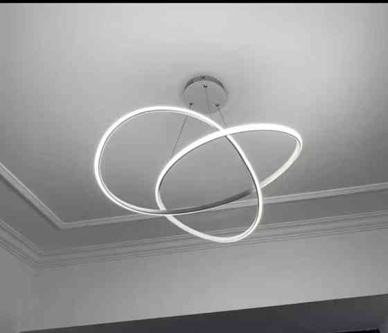 Люстра світлодіодна підвісна LED 60W 3000–6000K, біла – сучасна дизайнерська люстра для вітальні, спальні, Київ