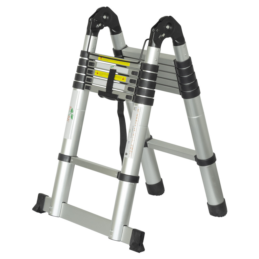 Flora Лестница телескопическая универсальная 12 ступеней 3.8м FLORA (5033414) Коломия - фото 1