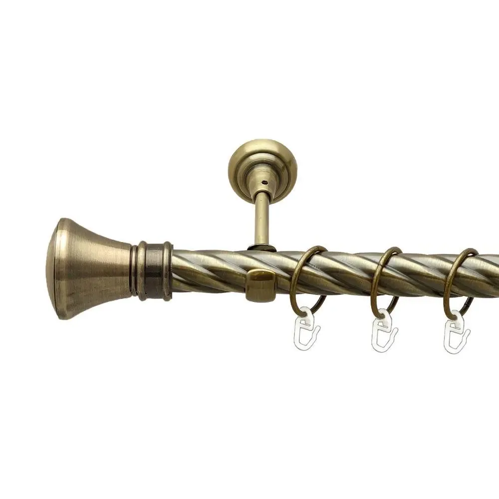 Карниз Orvit Люксор металевий однорядний відкритий скручена труба кільце металеве Антик 25 мм 300 см Львов - изображение 1