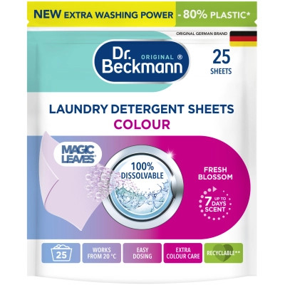 Салфетки для стирки Dr. Beckmann Magic Leaves для цветной ткани 25 шт. (4008455585215) Винница - изображение 1