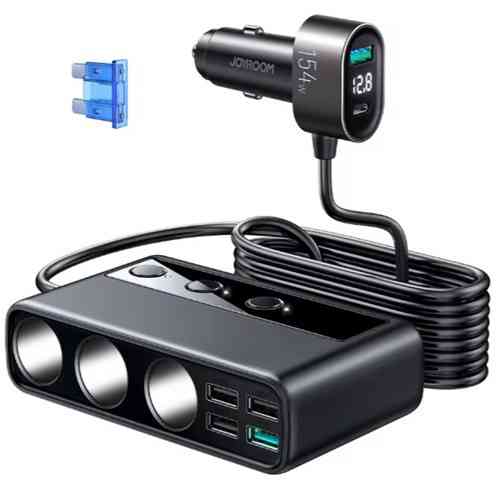Разветвитель прикуривателя JOYROOM JR-CL06 черный 9в1 Киев