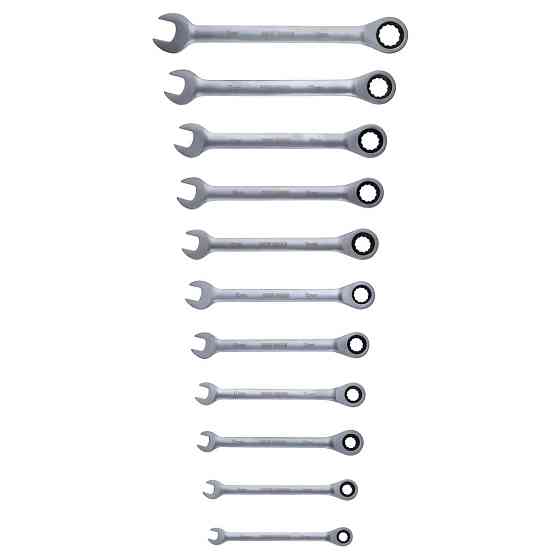 Ключи рожково-накидные трещоточные 11шт (8-17, 19мм) CrV SIGMA (6010531) Киев