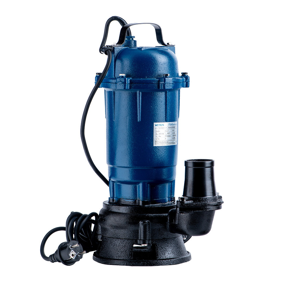 Насос канализационный 1.1кВт Hmax 10м Qmax 200л/мин без поплавки WQD10-8-0.55 WETRON (773360) Ровно - изображение 5