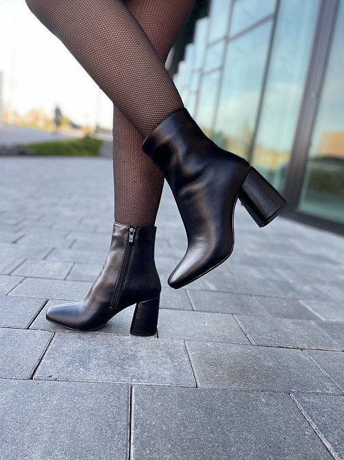 SANTINI Черевики жіночі SANTINI чорні натуральна шкіра висота 14см каблук 8см (01245-11) Коломыя - изображение 7