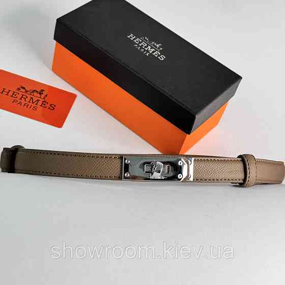 Женский кожаный ремень Hermes Гермес (280-2) тауп Киев