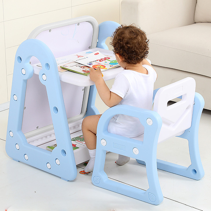 Парта-мольберт з кріслом для дітей inSPORTline Gacino, блакитно-біла Київ - фото 4