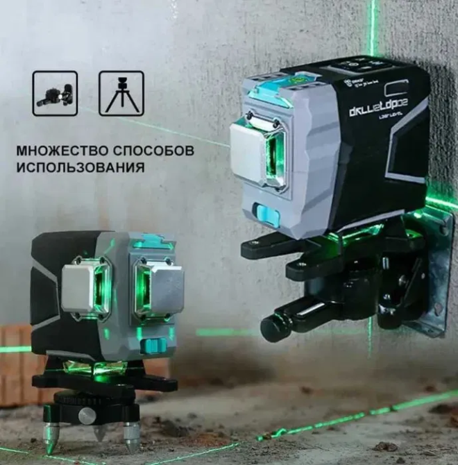 Лазерний рівень Deko 3D DKLL12tdP02 (12 ліній) Відкалібрований Зелений промінь Нівелір (без штатива) Київ - фото 4
