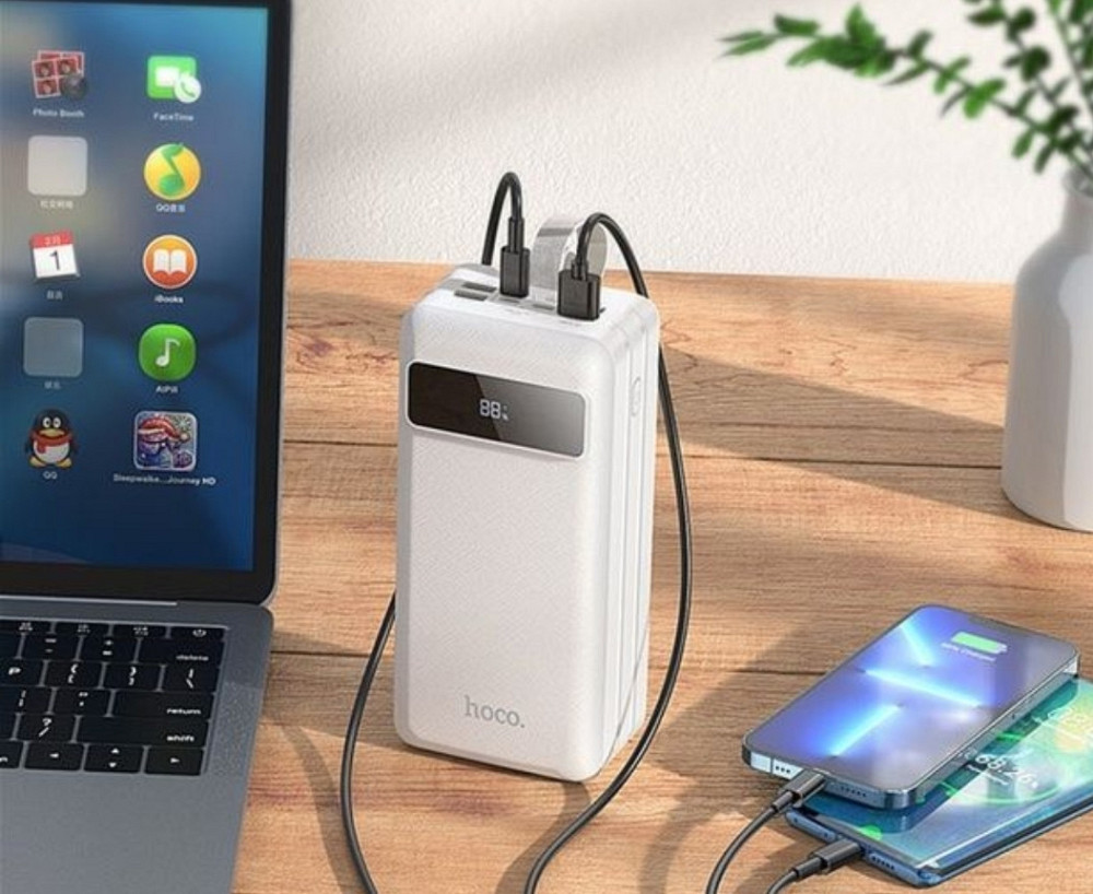 Power Bank Hoco J86B 60000 мАh с фонариком, быстрая зарядка 22.5W. Киев - изображение 3