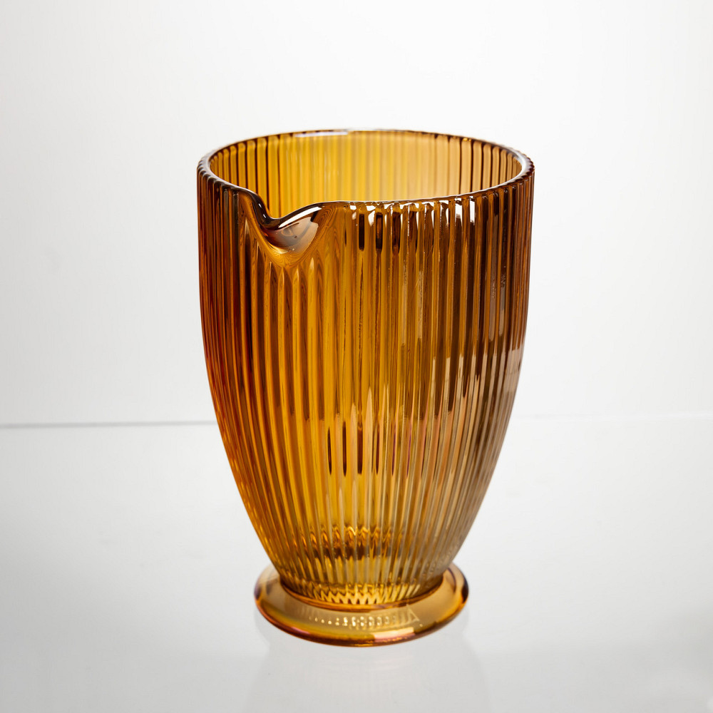 Глечик скляний для напоїв 1,2 л фігурний Бурштиновий HP-19-213 Київ - фото 2