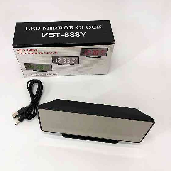 Годинник з датчиком температури та вологості VST-888Y-5, Чорний дзеркальні годинники SU-778 настільні vst Київ