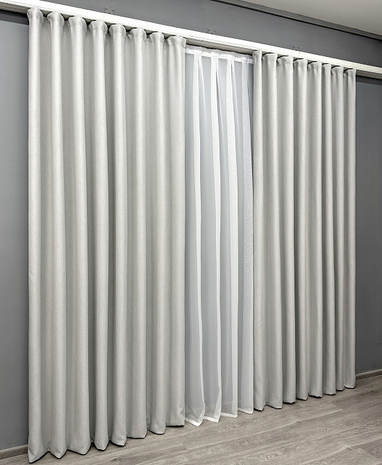 Комплект штор VR-Textil Блекаут двосторонній Scandi № 1898ш Попелястий 130х270 см 2 шт (39-154) Київ - фото 4