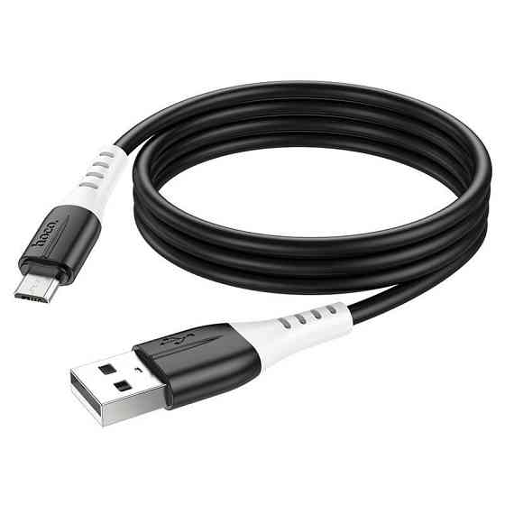Кабель HOCO X82 USB - Micro 2.4A, 1m, silicone, silicone connectors, Black 6931474768551 Одеса