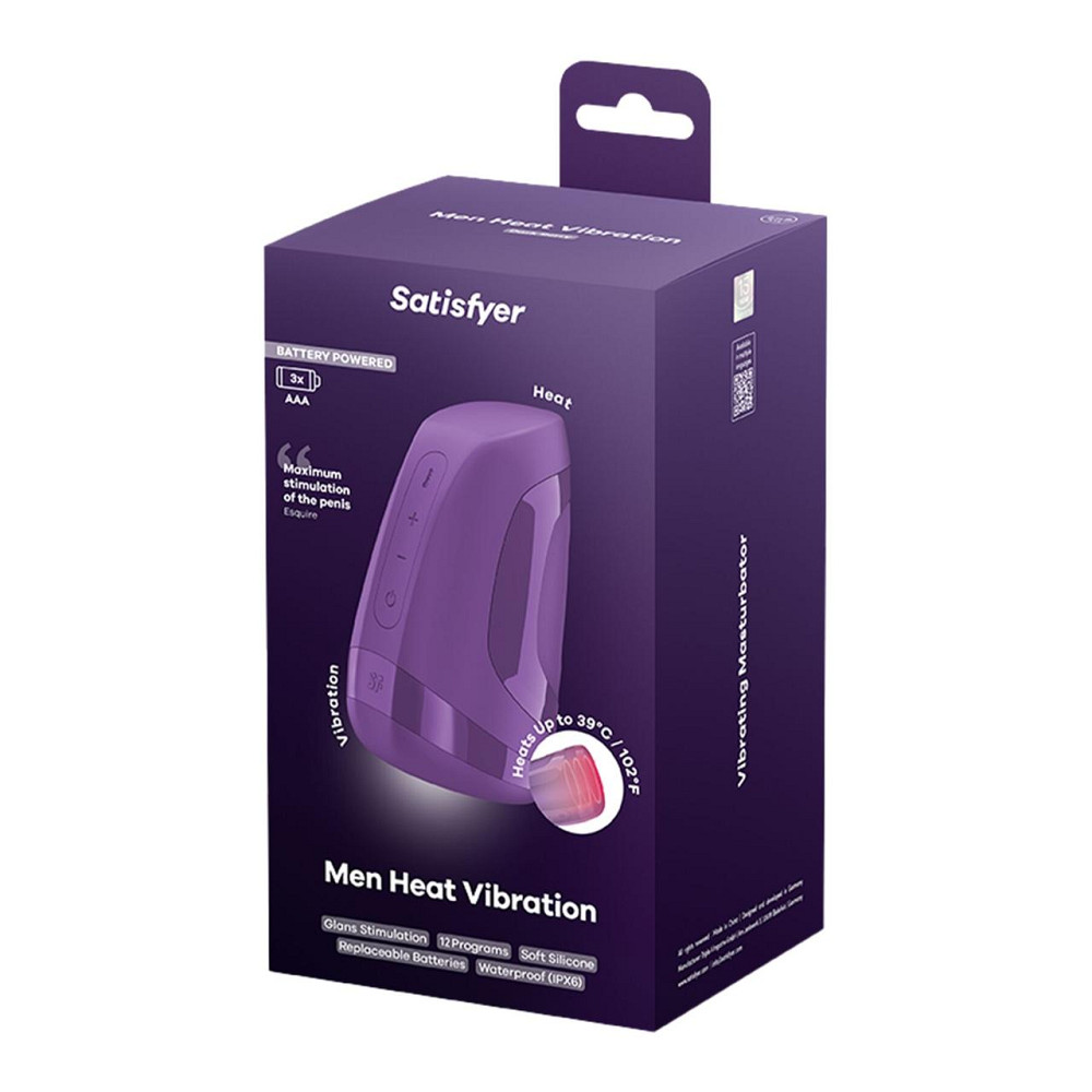 Мастурбатор Satisfyer Men Heat Vibration Battery Series імітатор мінету, підігрів та вібрація Sex Aura Київ - фото 8