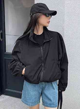 Женская повседневная оверсайз ветровка без капюшона плащевка Одесса