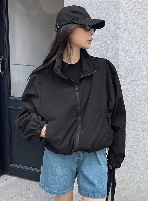 Женская повседневная оверсайз ветровка без капюшона плащевка Одесса - изображение 1