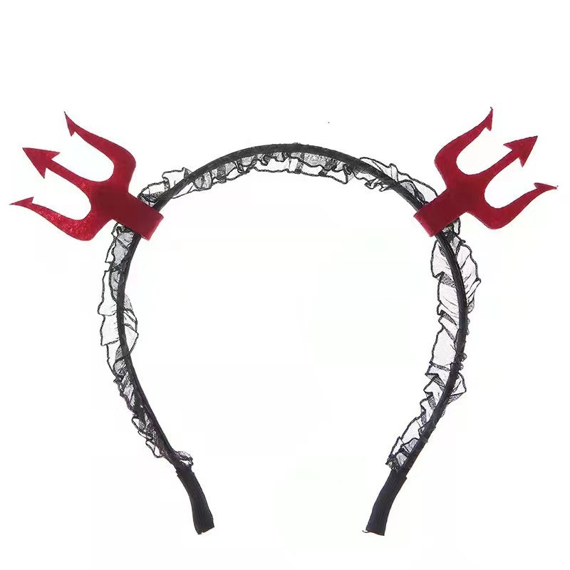 Обруч на Хэллоуин с рожками one size черно-красный Киев - изображение 5