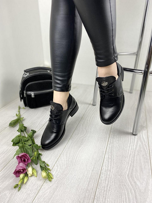 D and V Туфлі жіночі D and V 2029 чорні (весна-осінь, шкіра натуральна) (2240) лише 38р. Коломия - фото 2